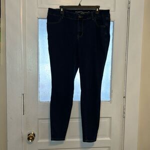 Maurices M Jeans Dark Wash Blue Denim Mid Rise Denim Skinny Jeans Size 18W